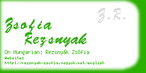 zsofia rezsnyak business card